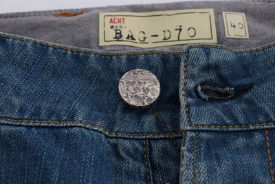 Blue Cotton Loose Fit Boyfriend Jeans
