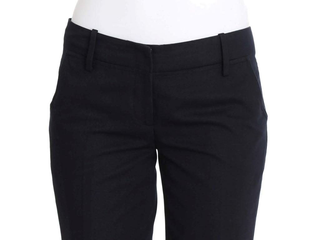 Blue Cotton Silk Dress Formal Pants