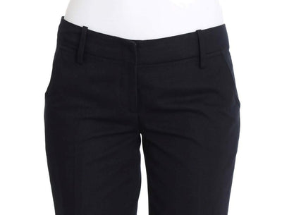 Blue Cotton Silk Dress Formal Pants