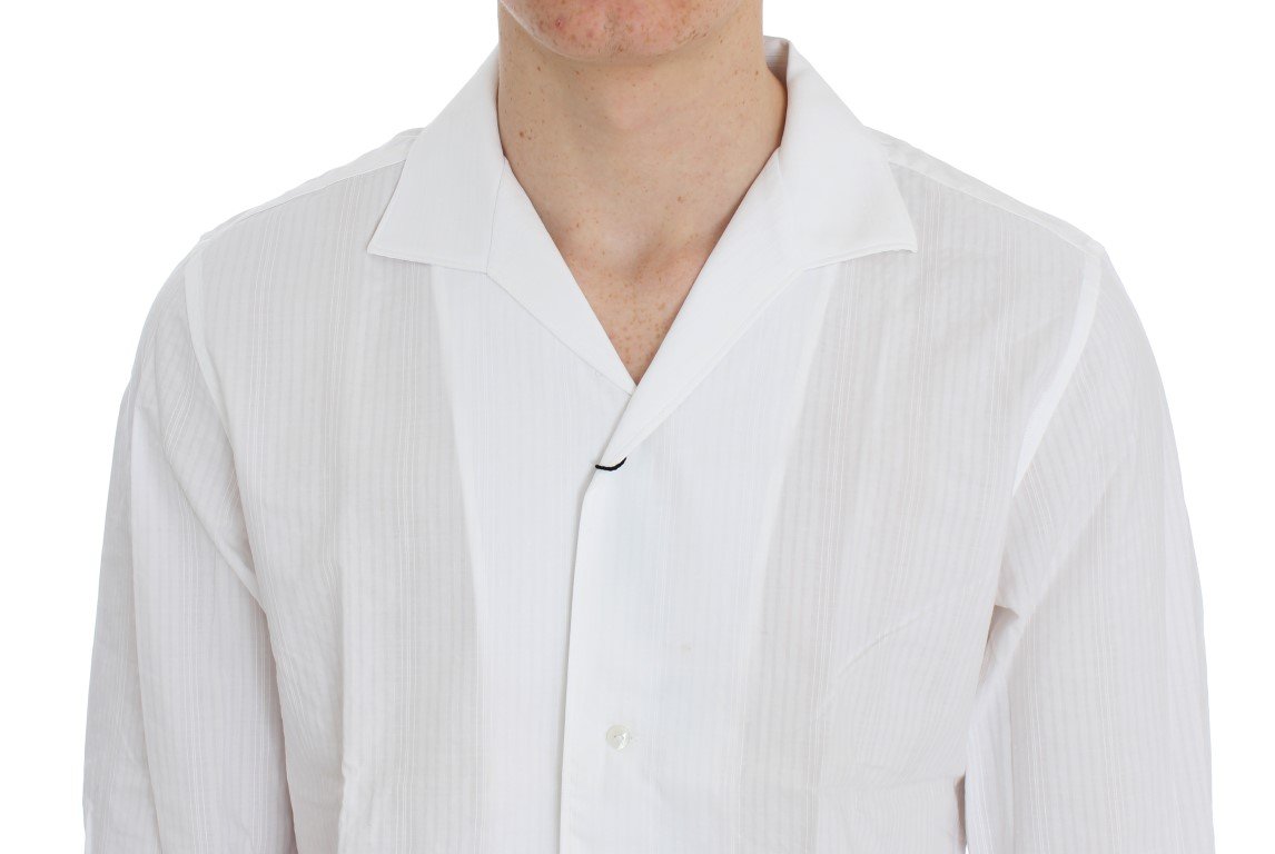 White Cotton Slim GOLD Formal Shirt