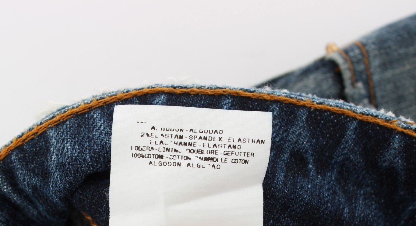 Blue Wash Cotton Blend Boyfriend Fit Jeans