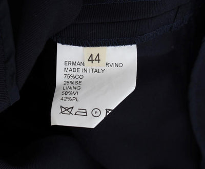 Blue Cotton Silk Dress Formal Pants
