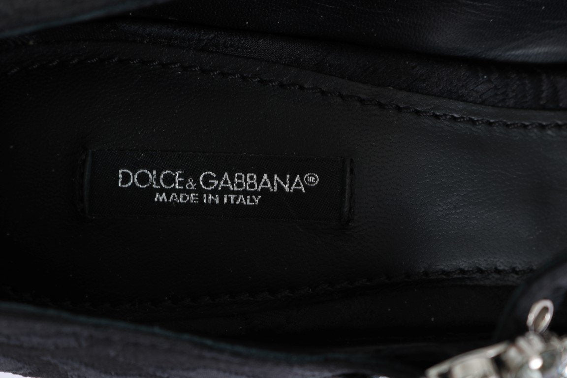 Black Canvas Leather Mary Janes Shoes