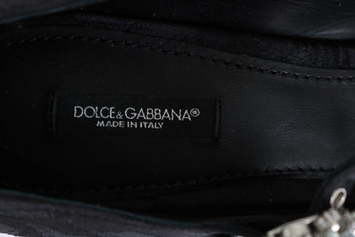 Black Canvas Leather Mary Janes Shoes