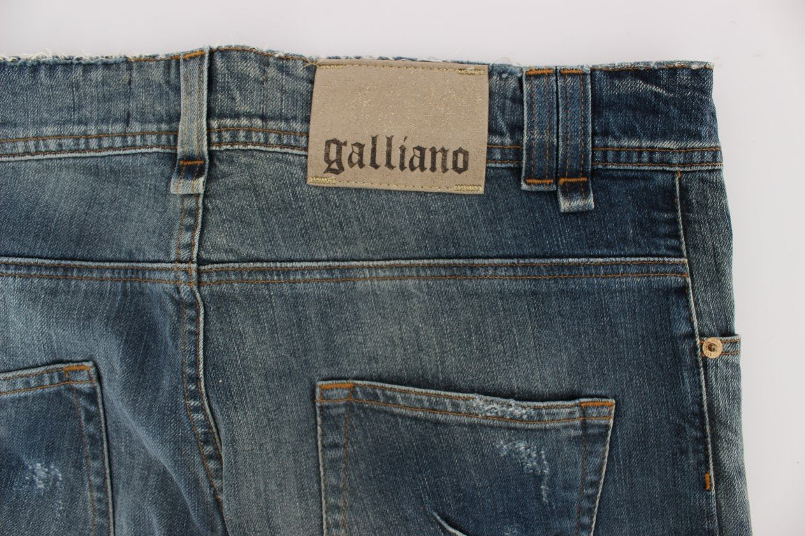 Blue Wash Cotton Blend Boyfriend Fit Jeans