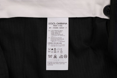 Blue Striped Wool Stretch Pants