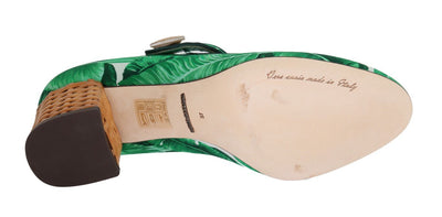 Green Banana Leaves Mary Janes Shoes