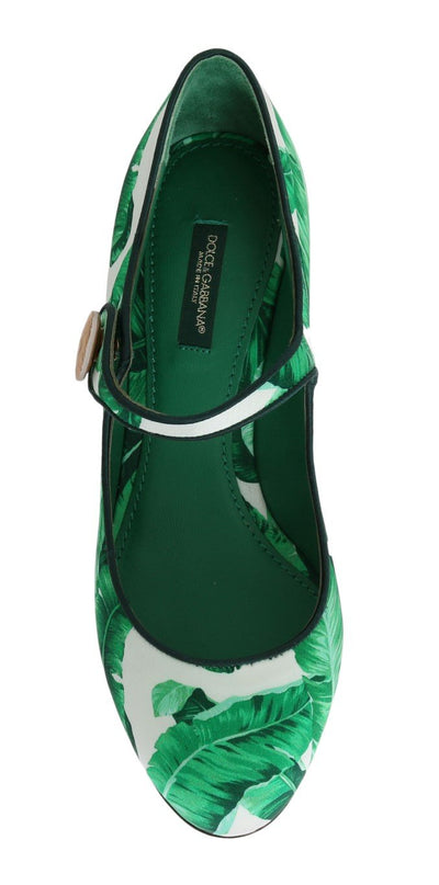 Green Banana Leaves Mary Janes Shoes