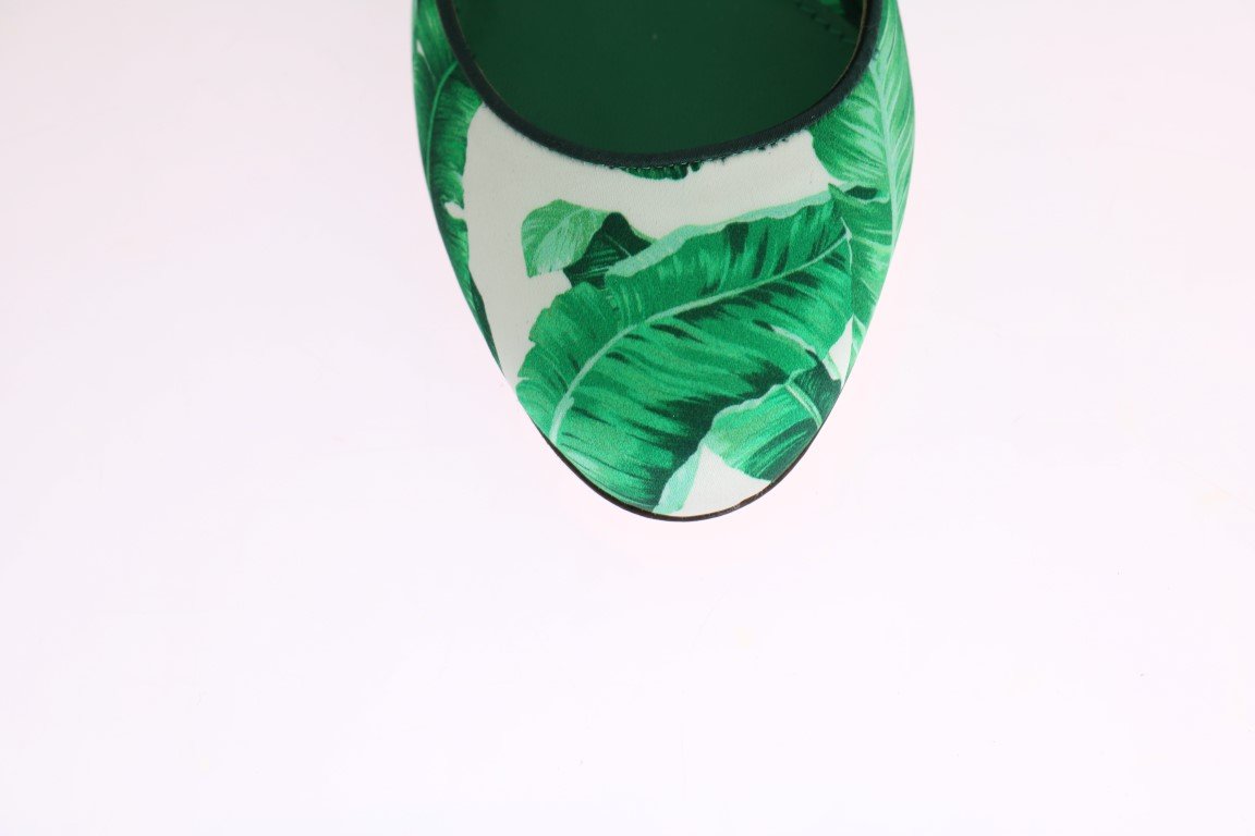 Green Banana Leaves Mary Janes Shoes