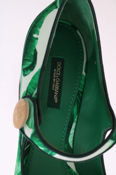 Green Banana Leaves Mary Janes Shoes