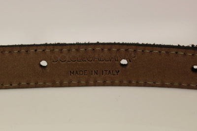 Brown Suede Leather Logo Belt