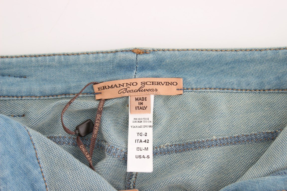 Blue Capri Pants Cropped Jeans
