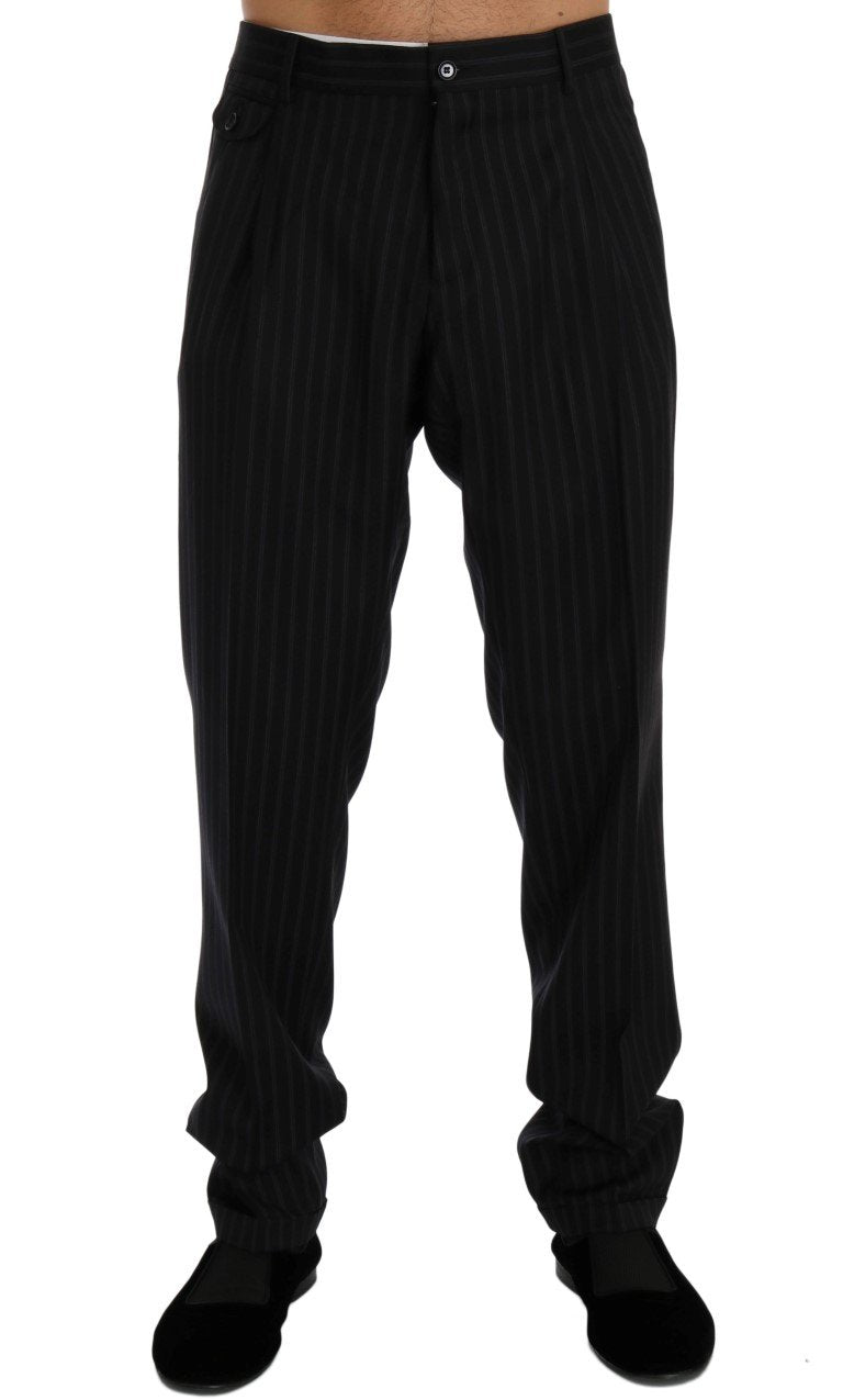 Blue Wool Stretch Dress Formal Pants