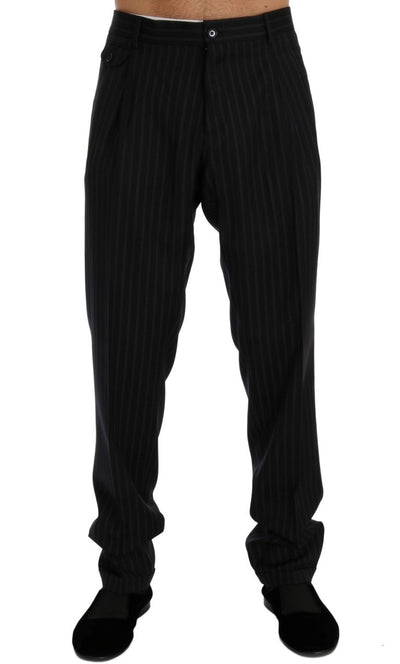 Blue Wool Stretch Dress Formal Pants