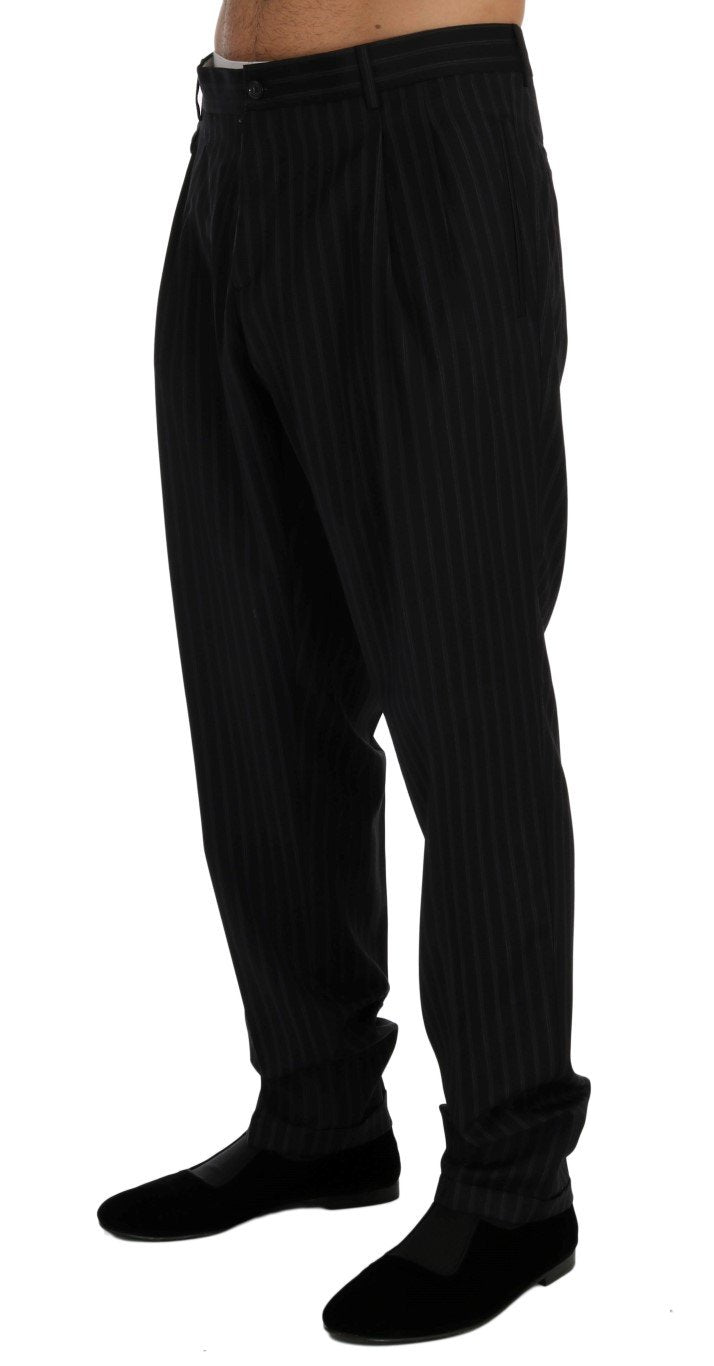 Blue Wool Stretch Dress Formal Pants