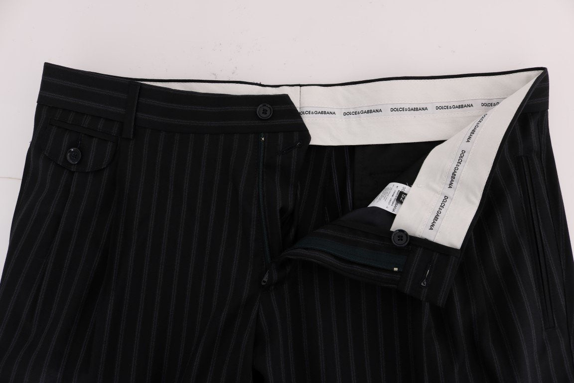 Blue Wool Stretch Dress Formal Pants