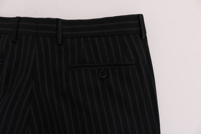 Blue Wool Stretch Dress Formal Pants