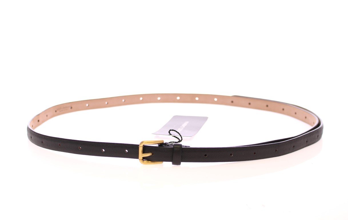 Black Leather Logo Belt
