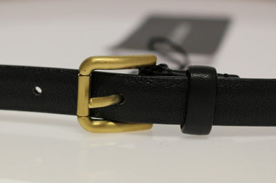 Black Leather Logo Belt
