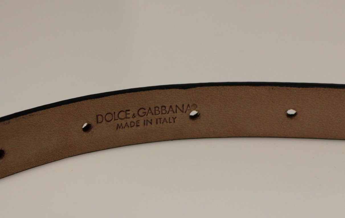 Black Leather Logo Belt