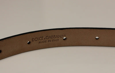 Black Leather Logo Belt