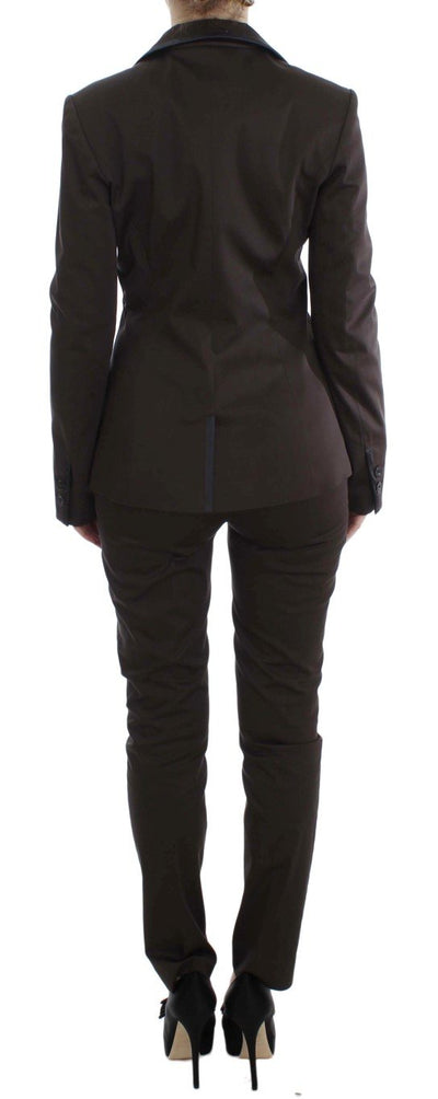 Brown Stretch Two Button Suit