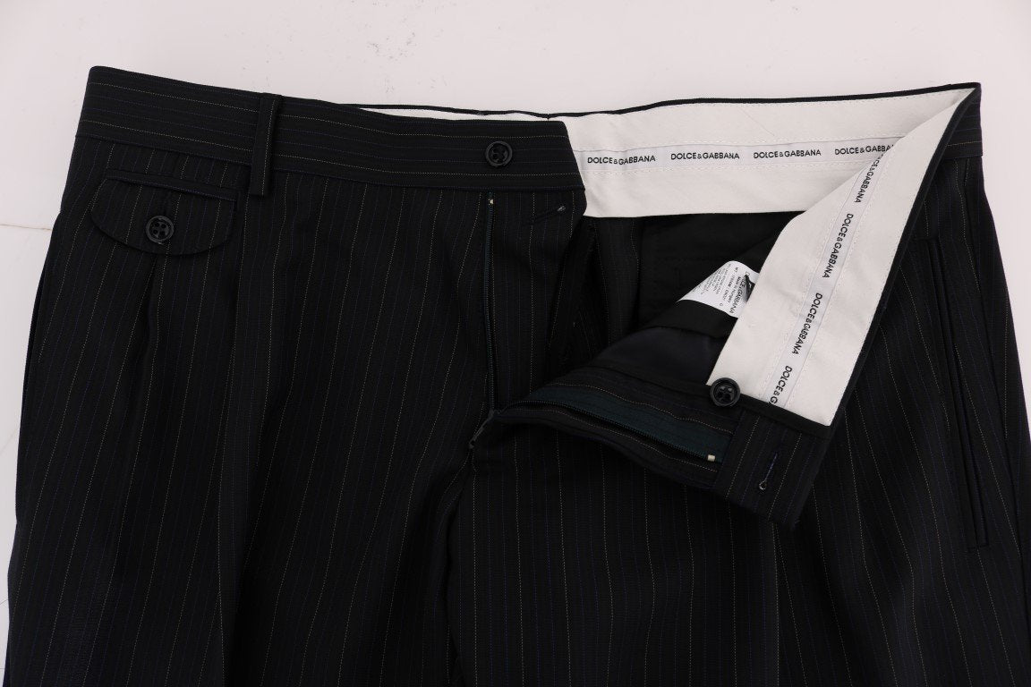 Blue Wool Stretch Dress Formal Pants