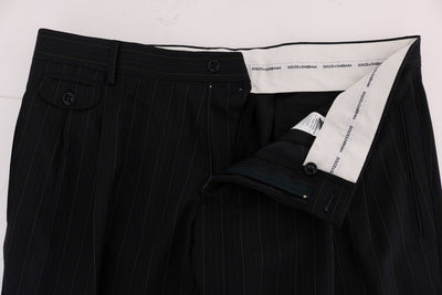 Blue Wool Stretch Dress Formal Pants