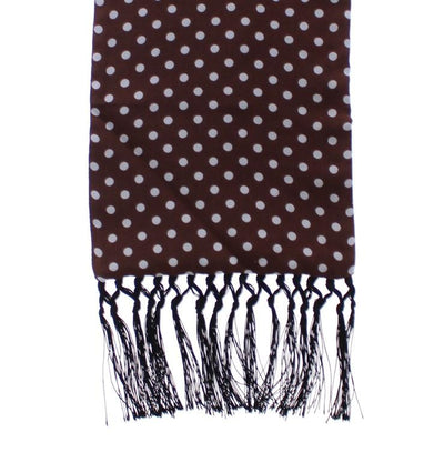 Scarf Men's Brown Polka Dotted Virgin Wool