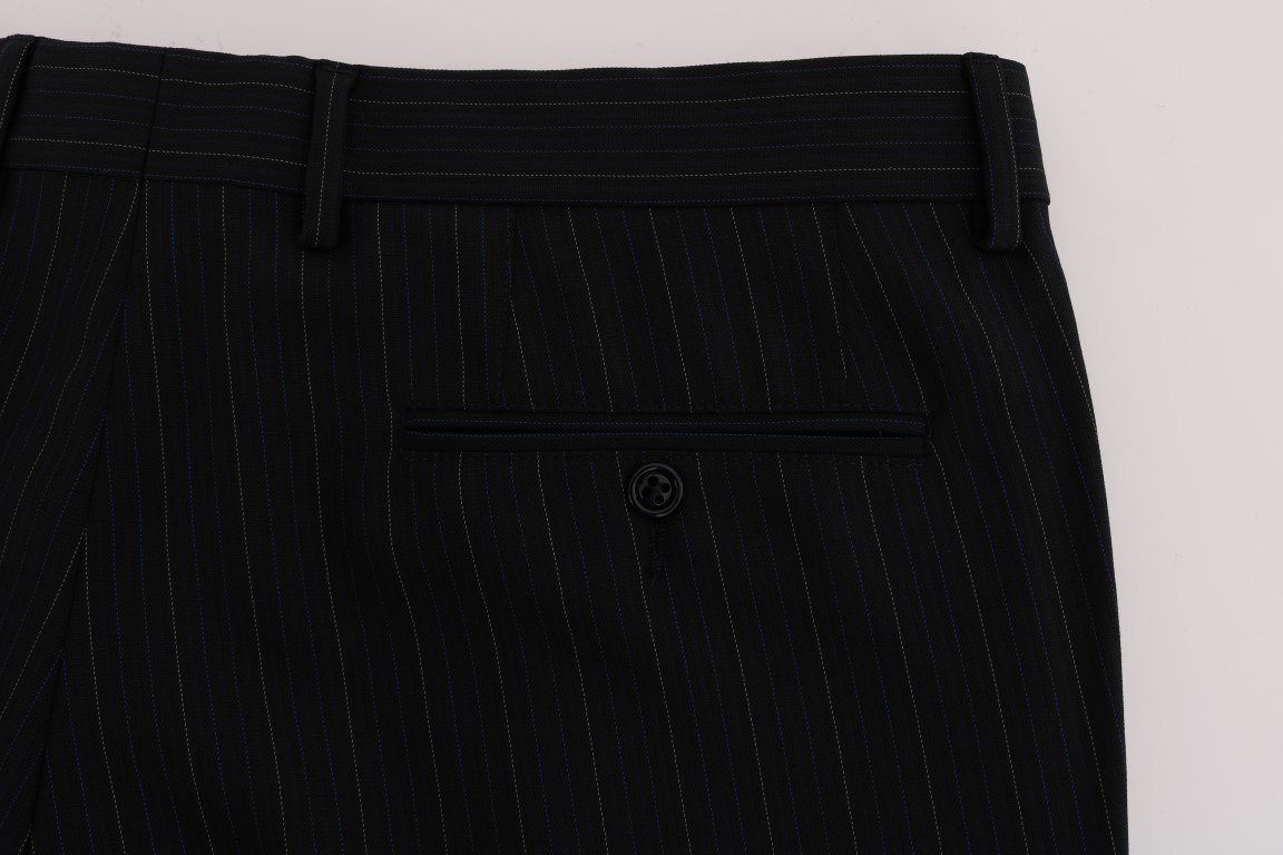 Blue Wool Stretch Dress Formal Pants