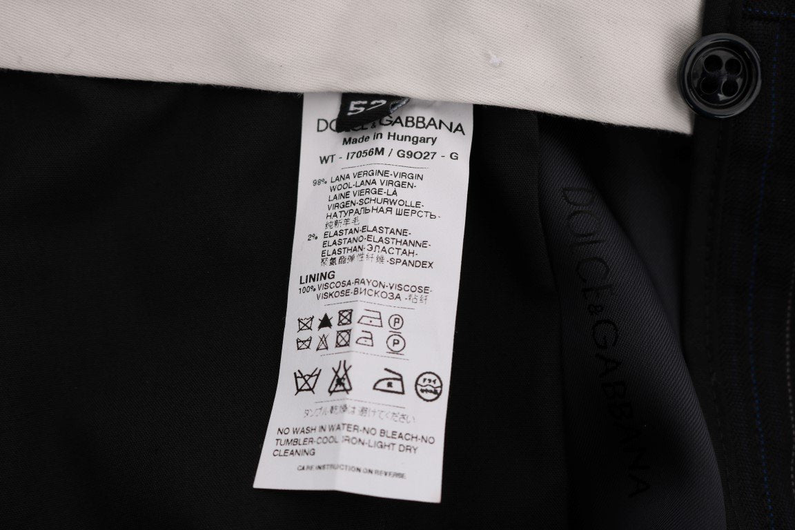 Blue Wool Stretch Dress Formal Pants