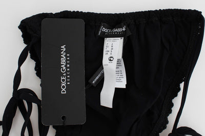 Black Knitted Bikini Bottom Swimwear Beachwear
