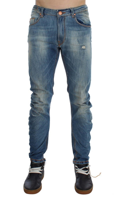 Blue Wash Cotton Slim Twist Fit Jeans