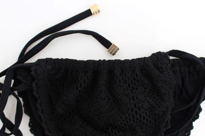 Black Knitted Bikini Bottom Swimwear Beachwear