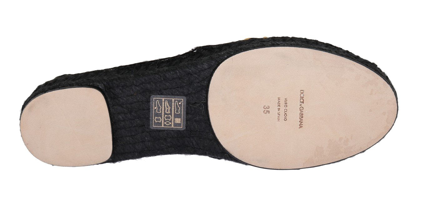 Black Lace Crystal Espadrilles Shoes