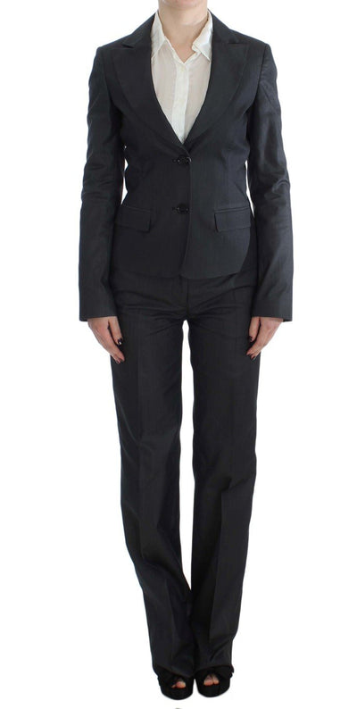 Gray One Button Two Piece Suit