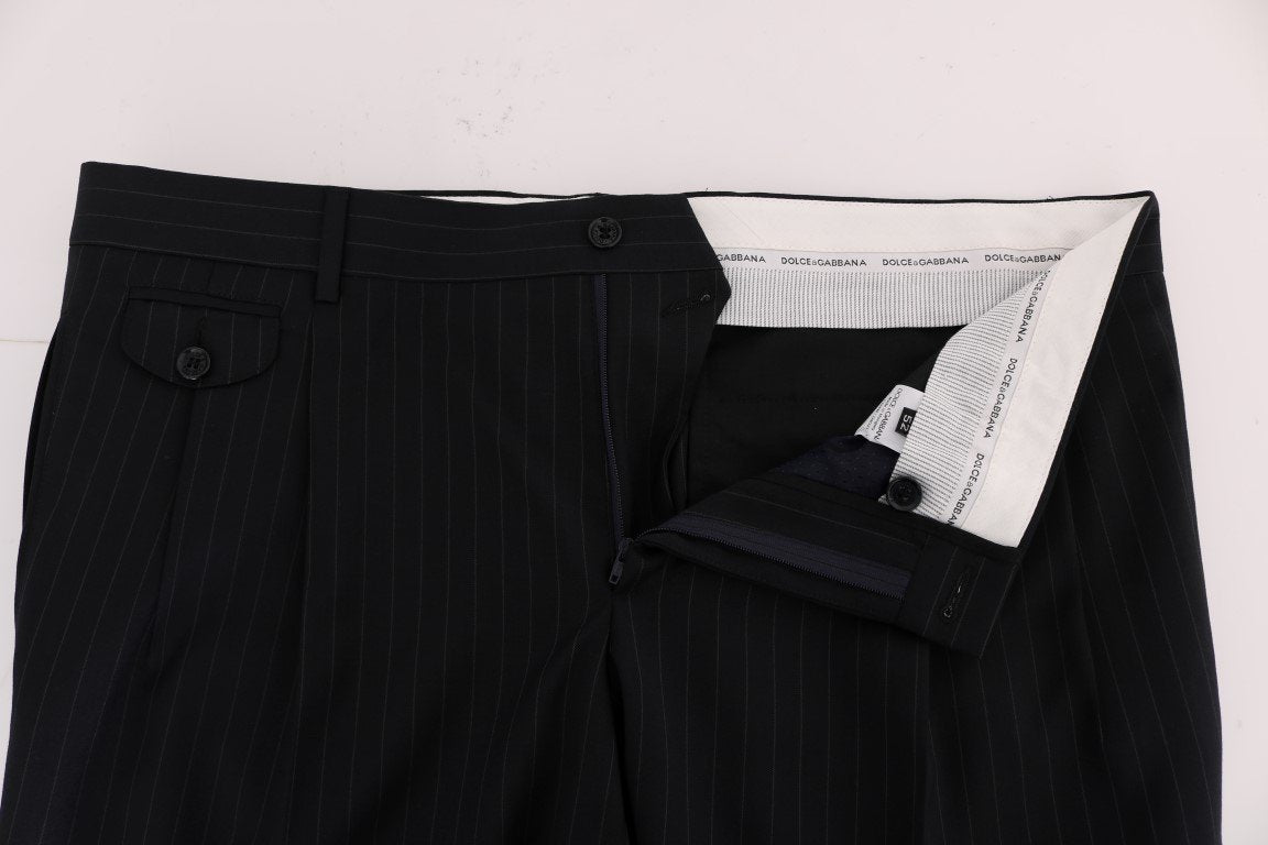 Blue Wool Stretch Dress Formal Pants