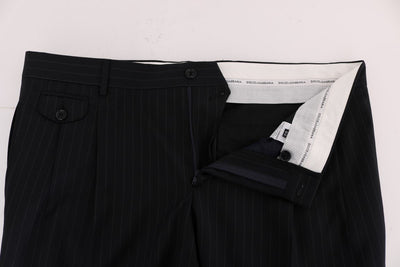 Blue Wool Stretch Dress Formal Pants