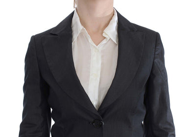 Gray One Button Two Piece Suit