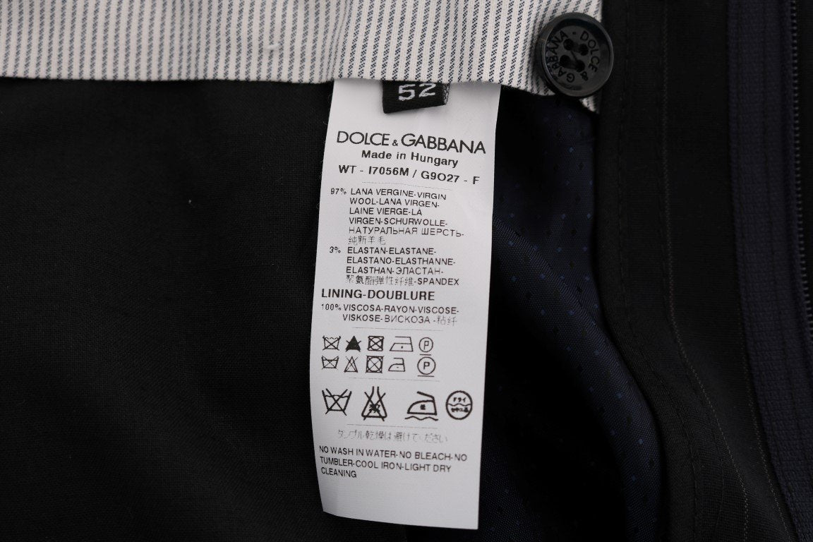 Blue Wool Stretch Dress Formal Pants