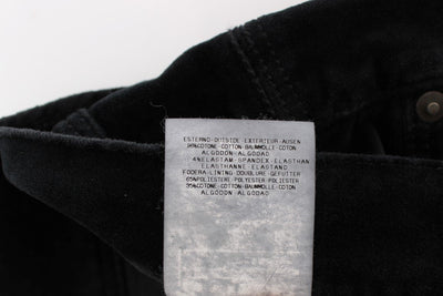 Black Cotton Blend Slim Fit Bootcut Casual Pants