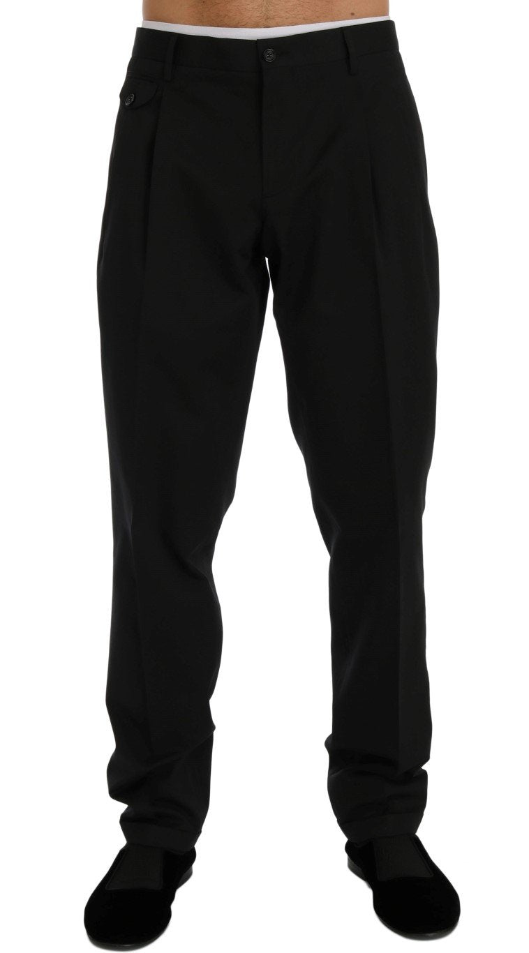 Black Cotton Rayon Dress Formal Pants