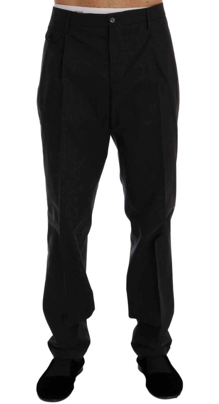 Blue Striped Cotton Dress Formal Pants