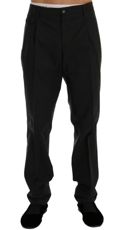 Blue Striped Cotton Dress Formal Pants