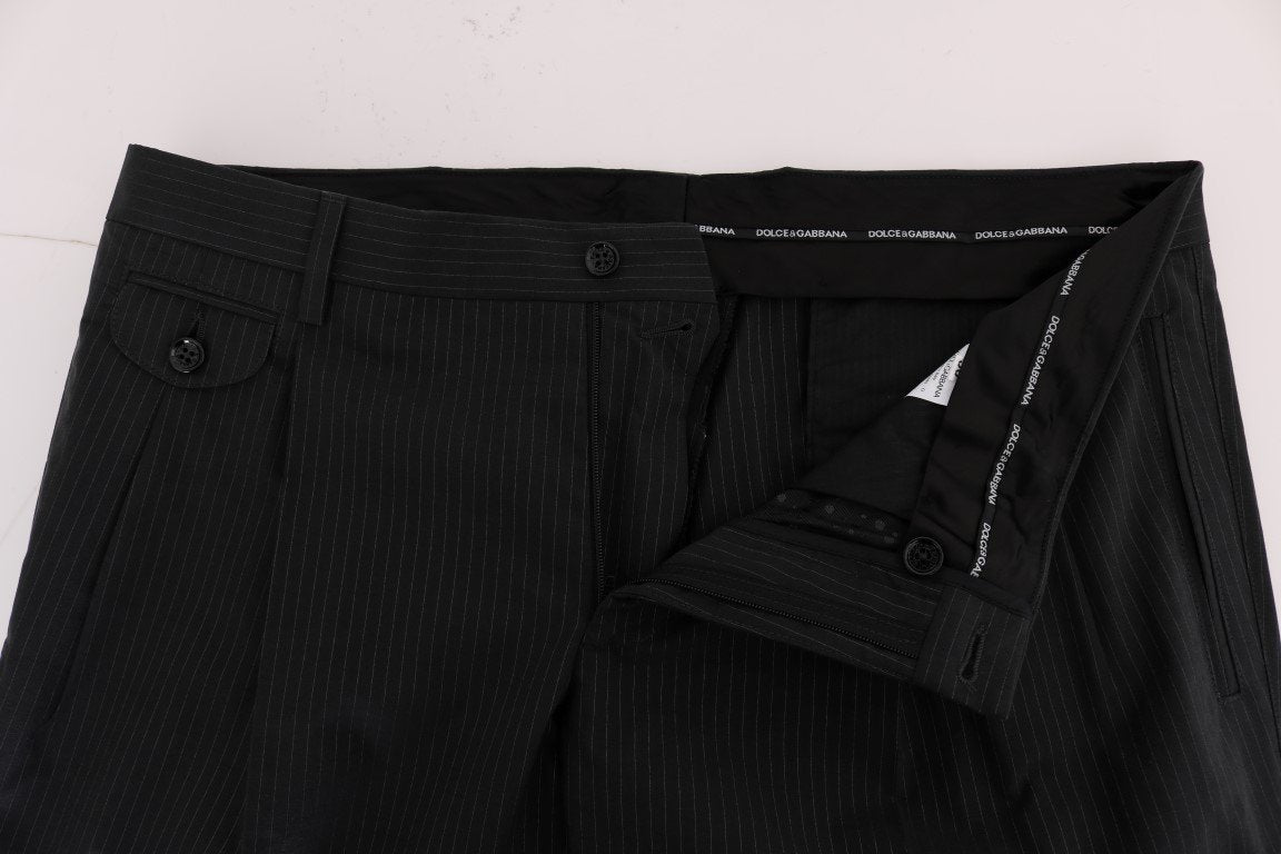 Blue Striped Cotton Dress Formal Pants