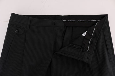 Blue Striped Cotton Dress Formal Pants