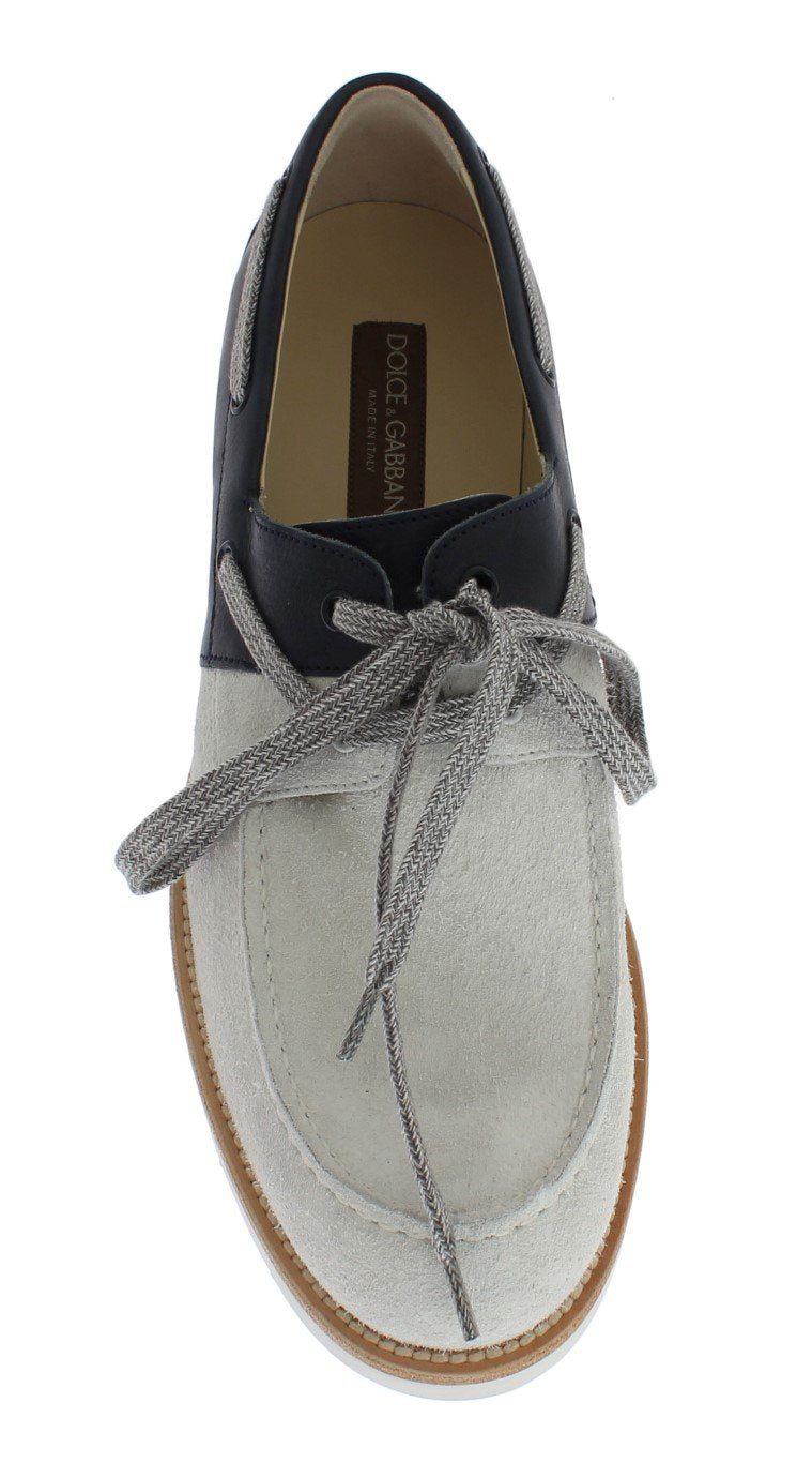 White Blue Leather Shoes