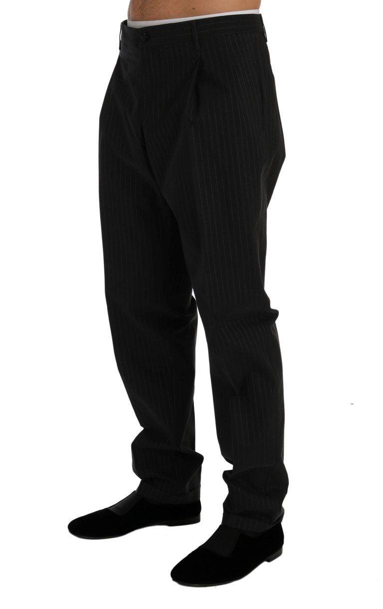 Blue Striped Cotton Dress Formal Pants