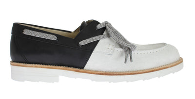 White Black Leather Shoes