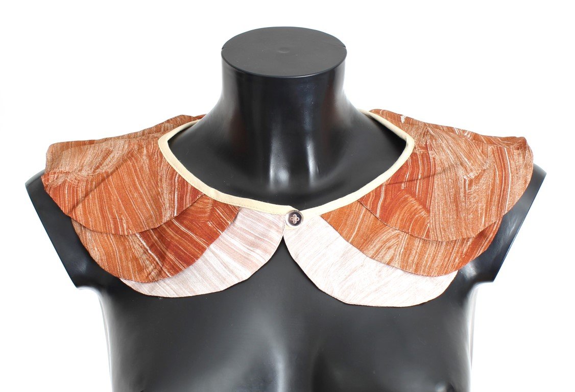 Pink Brown Viscose Neck Shoulder Infinity Scarf